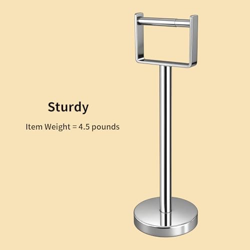YUMORE Heavy Duty Toilet Paper Holder Stand, Extra-Weighted Base No Tipping - Image 3