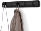 Umbra Flip Coat Rack, Wall Mounted 5-Hook Space Saving, Black/Black by Umbra