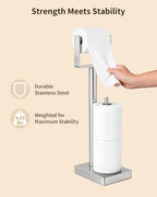 YUMORE Toilet Paper Holder with Storage & Weighted Base, Brushed Nickel - Image 3
