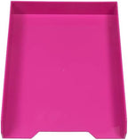 JAM PAPER Stackable Paper Trays - Pink - Desktop Document, Letter, & File Organizer Tray - 2/Pack - Image 2