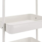 Amazon Basics 3-Tier Rolling Utility Cart, Storage Organizer, Lockable Wheels, Multifunctional Storage, Portable Mobile Shelving Unit, White - Image 2