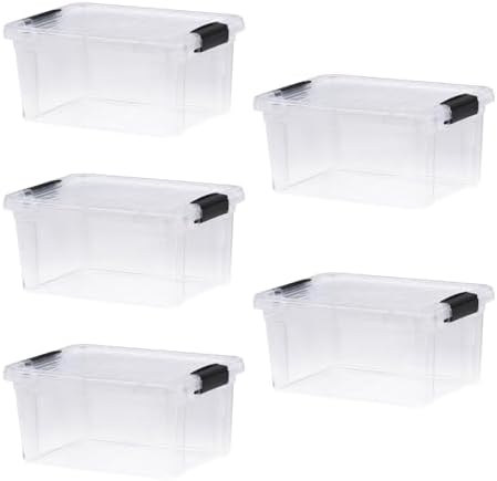 Superio 6.6 Quart Clear Plastic Storage Boxes with Lids, Stackable Organizer Containers, BPA-Free Storage Bins for Home, Office, School & Dorm, 5 Pack by Superio