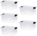 Superio 6.6 Quart Clear Plastic Storage Boxes with Lids, Stackable Organizer Containers, BPA-Free Storage Bins for Home, Office, School & Dorm, 5 Pack by Superio
