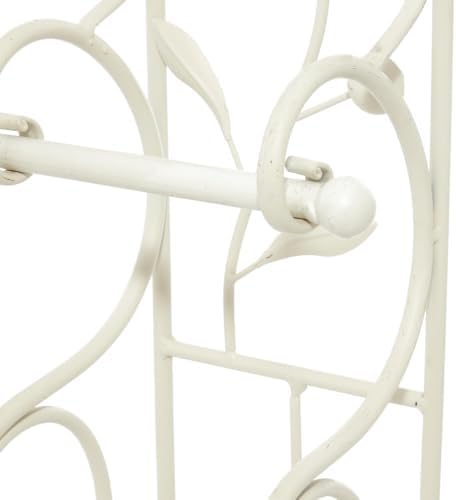 Deco 79 Metal Scroll Toilet Paper Holder with Space to Hold 3 Rolls, 8" x 6" x 24", Cream - Image 5