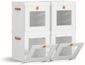 Homsorout Cube Storage Bins with Lids - Front Opening, Clear Window, 4 Pack by Homsorout