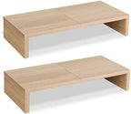 TEAMIX 2-Pack Monitor Stand Riser 20 inch, Wood Desk Computer Shelf, Maple by TEAMIX