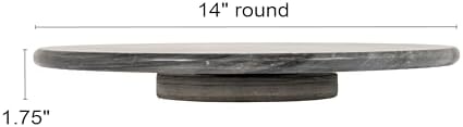 Creative Co-Op Round Marble Lazy Susan, Grey - Image 2