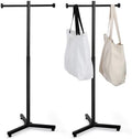 Blulu 45 Inch Adjustable Shopping Bag Rack Heavy Duty Metal Holder for Retail Store T-shaped Tote Bag Display Stand for Trade Show Boutique Small Business Entryway and Hallway(2 Pcs,Black) by Blulu
