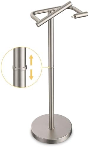 BESy Toilet Paper Holder Stand Bathroom Tissue Free Standing Brushed Nickel by BESy