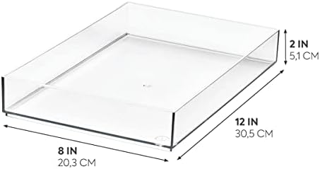 iDesign The Sarah Tanno Collection Plastic Cosmetic Drawer Organizer, 8" x 12" x 2", Clear - Image 2