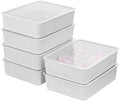 Cetomo 10 Cells Plastic Underwear Sock Drawer Organizer with Lid, Lidded Storage Box with Dividers for Bras and Socks, Basket for Closet, Stackable, Gray, 10 Compartments (31 x 24 x 8 cm) by Cetomo