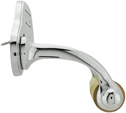 Stylish Wall Mount Toilet Paper Holder 6.5" W Chrome Plated Solid Brass Easy Install Toilet Tissue Paper Holders with Wooden Roll for Bathrooms Includes Hardware Renovators Supply Manufacturing - Image 6
