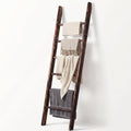 Carbonized Farmhouse Blanket Ladder, 6-Tier Rustic Wooden Rack by ZSYWODFO