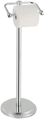 SunnyPoint Free Standing Toilet Paper Holder with Weighted Base, Bathroom Tissue Roll Stand, Holds Jumbo & Standard Rolls, Freestanding Toilet Paper Stand for Bathroom, Compact Storage Organizer (CH) by SunnyPoint