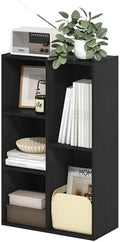 Furinno LUDER Book Shelf, 5-Cube Bookshelf, Reversible Bookcase, 9.4 x 19.5 x 31.5, Easy Assembly, for Living Room, Bedroom, Home Office, Blackwood by Furinno-FitsYourSpaceFitsYourBudget