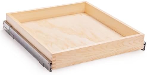 Mulush 29”W x 21”D x 3”H Soft Close Slide Out Wood Drawer Organizer for Kitchen, (Cabinet Opening>29.5 inches for Bottom Assembly, Width= 29 inches for Side Assembly) by Mulush
