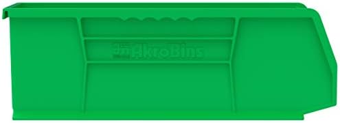 Akro-Mils 30234 AkroBins Plastic Storage Bins, 15"x5"x5", Green, 12-Pack - Image 2