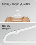 ABHENG 80 Pack Clothes Hangers, Non Slip Plastic Coat Hangers, Space Saving Hangers, Heavy Duty, Hanging Dry Wet Clothes, 16.4" x 8.3", White, UAPY0580W - Image 5