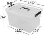 4 Packs 10 L Plastic Lidded Storage Bin, Clear Latching Storage Box - Image 6