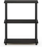 Furinno TURN-N-TUBE Storage Shelves, 3-Tier Book Shelf, Corner Shelf, Toolless Open Shelves, for Organization and Storage, Living Room, Garage, Home Office, Espresso - Image 6