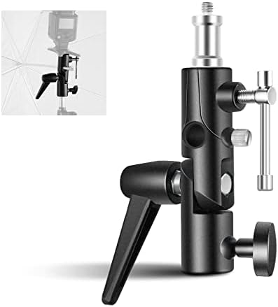NEEWER Camera Flash Bracket H Type Mount with Umbrella Softbox Holder, 180° Swivel Adjustable Metal Light Stand Adapter with 1/4" to 3/8" Screw Adapter for Speedlite LED Light Stand Tripod (2 Pack) by Neewer