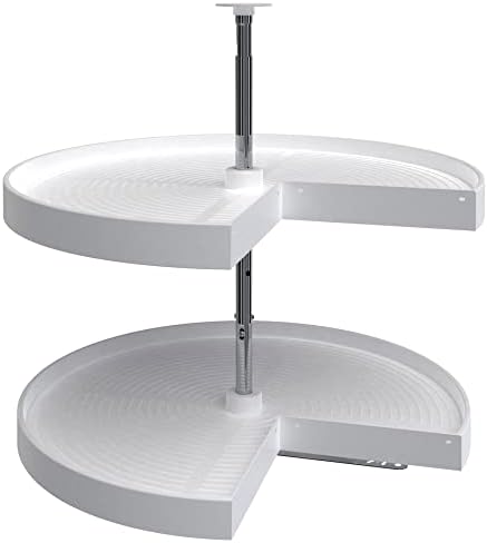 Rev-A-Shelf 28" Dual Tier Lazy Susan Organizer for Corner Cabinets, White by Rev-A-Shelf