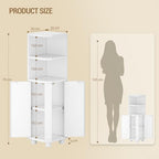 Hzuaneri Corner Cabinet, Small Bathroom Corner Cabinet with Doors - Image 2