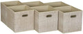 Household Essentials 6 Pack Fabric Storage Bins with Handle, Tan Mix by HouseholdEssentials