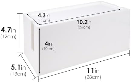 Linkidea Bathroom Cable Organizer Box for Electric Toothbrush & Razor Chargers, Cord Hider Storage Case, Countertop Clutter-Free Vanity Organizer (White) - Image 2