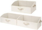 StorageWorks Closet Storage Bins Trapezoid, Beige, Large, 3-Pack by StorageWorks