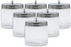 SurgiMac Glass Sundry Jar with Lid, 4 x 4 inch, Clear Storage Container, Compact & Durable, for Cotton Balls & Supplies | 6 Count by SurgiMac