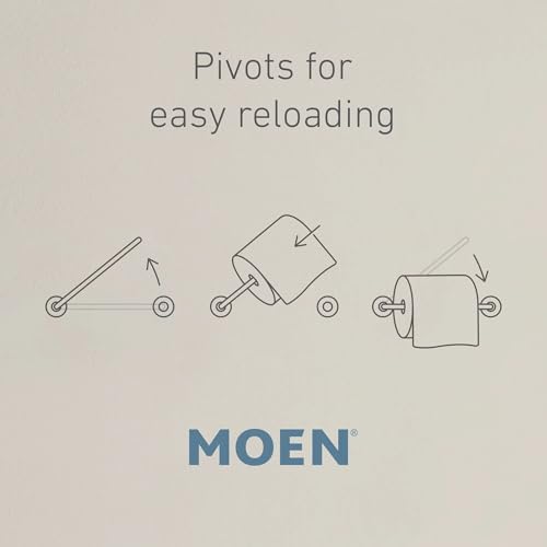 Moen Genta LX Modern Wall Mount Pivoting Toilet Paper Holder for Bathroom, Chrome, BH3808CH - Image 2