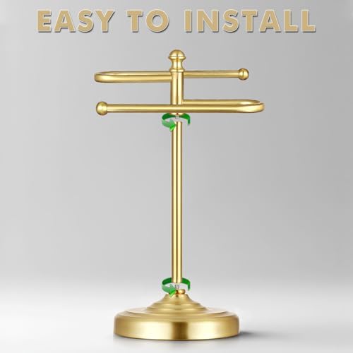 Hand Towel Holder Stand for Bathroom Countertop,S-Shape Bar,Gold - Image 7