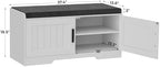 Homleke Shoe Storage Bench, 2 Doors & Thickened Padded Seat Cushion - Image 2