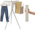 BIREN Foldable Clothes Drying Rack Tripod Clothes Rack with Clips Heavy Duty Laundry Rack Portable Clothing Racks for Travel, Camping, Hotel, Apartment, 6 Poles by BIREN