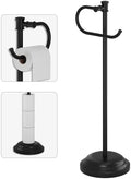 BESy Toilet Paper Holder Floor Stand, Bathroom Freestanding Black by BESy