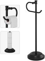 BESy Toilet Paper Holder Floor Stand, Bathroom Freestanding Black by BESy
