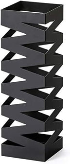 Mango Steam Metal Square Tall 20 Inch Umbrella Holder (Zig-Zag Black) by MangoSteam