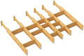 kiplant Bamboo Drawer Dividers - Adjustable Drawer Dividers for Kitchen, Clothes, Closet & Office - 6 Pack with Inserts, 18-22.6 Inches, Non-Slip Silicone Ends by kiplant