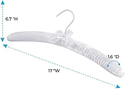 JS HANGER Padded Hanger for Sweaters - 17 Inch Extra Large Heavy Duty Satin Covered Coat Hangers No Shoulder Bump for Women Clothes, Sweaters, Dresses, Clothing, Weddings, Lingerie Pack of 10, White - Image 5