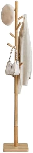 VASAGLE Solid Wood Coat Rack, Free Standing, 8 Hooks, 3 Height Options by VASAGLEbySONGMICSHOME