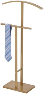 KB Designs - Metal Suit Valet Stand Clothing Organizer, Clothes Rack, Jacket Hanger, Tie Hanger (Gold) - Image 2