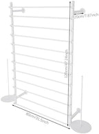 Ribbon Storage Organizer, Wall Mounted Ribbon Organizer, 12-Tier Metal Gift Wrapping Paper Rack, Spool Tie Scarf Hijab Belt Towel Hanger, for Home, Craft Room, Flower Shop, White, 31.5in Wide - Image 2