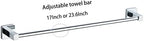 Chrome Bathroom Hardware Set 4 Pieces,Bathroom Accessories Set Stainless Steel Wall Mounted, Hand Towel Bar, Towel Ring, Robe Towel Hooks,Toilet Paper Holder,Towel Bar Set, 23.6 Inch - Image 3