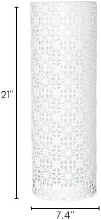 Concepts 8x20 inch Heavy Duty Metal Umbrella Stand - Durable Storage Holder for Umbrellas - Indoor and Outdoor Use - Stylish and Modern Organizer for Entryways. (White Flower Lace) - Image 2