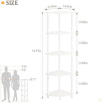MaxSmeo Corner Bookshelf, 5-Tier Corner Shelf Stand, Modern Corner Plant Shelves with Storage, for Bedroom, Bathroom, Kitchen, Living Room (White) - Image 3