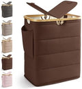 MIZATTO 2 Section Laundry Hamper with Lid, 140L Quilted Puffer Basket by MIZATTO