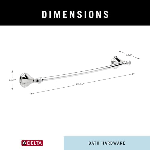 Delta Towel Rack | 18 Inch Polished Chrome Towel Bar for Bathroom, Kitchen | Cassidy Accessories - Image 6