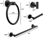 Marmolux Acc - 4 Piece Matte Black Bathroom Hardware Set - Towel Rack Set, Towel Holder & Wall Mounted Fixtures - Stainless Steel Matte Black Accessories - Image 5