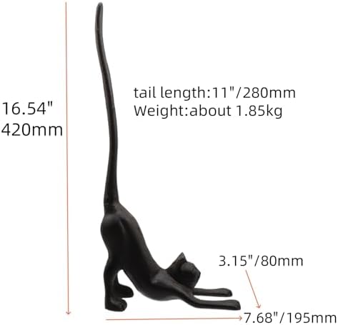 Cat Cast Iron Toilet Tissue Holder Toilet Paper Holder for Bathroom - Image 2